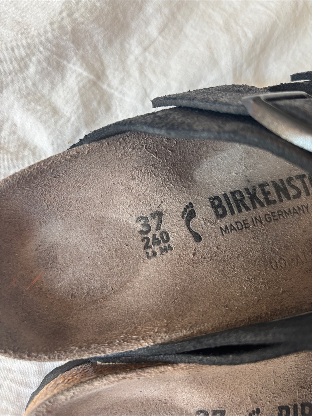 EUC Birkenstock Arizona Washed Metallic Antique Black, 37 - Rare - Picture 9 of 9